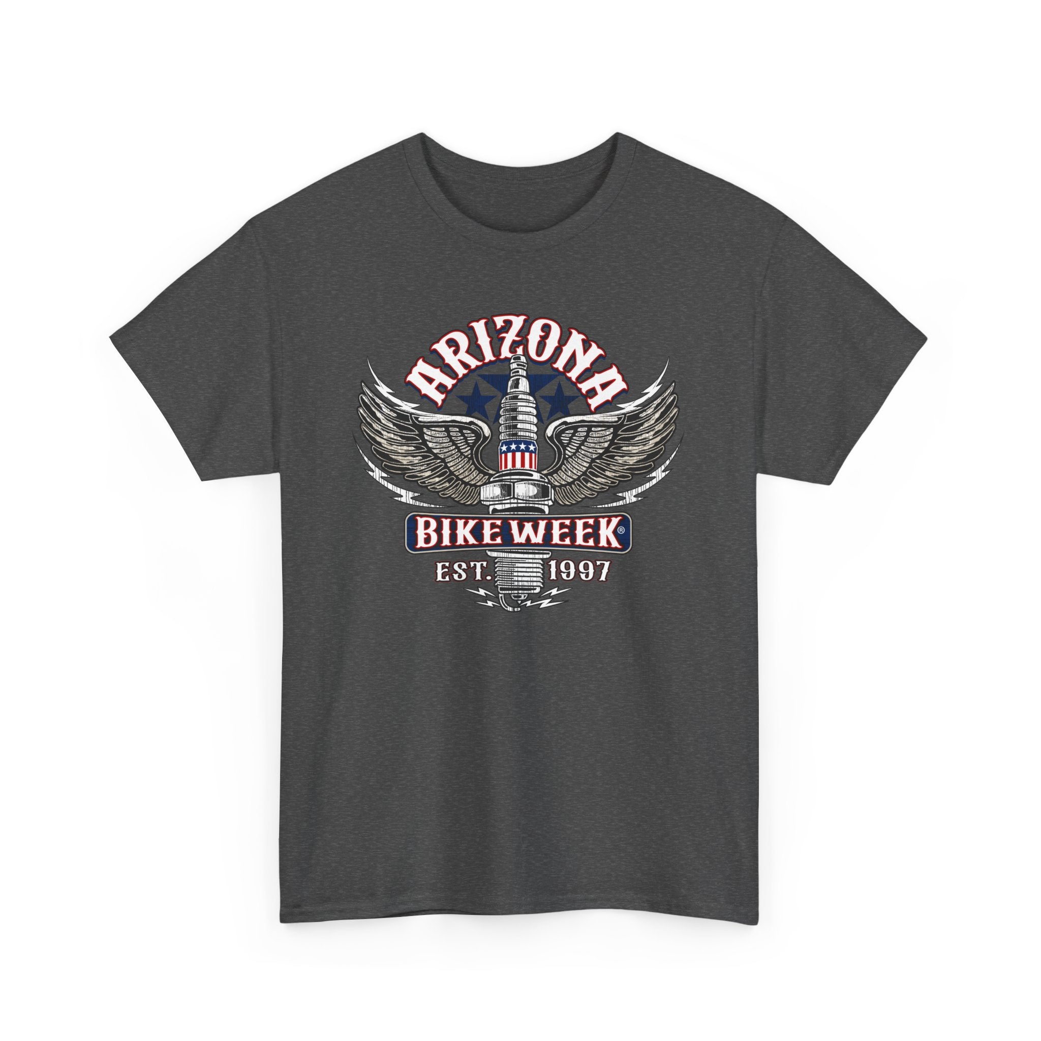 Arizona Bike Week Spark Plug Classic Men's Dark Heather T-Shirt