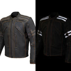 Milwaukee Leather Men's Matte Black Street CE Armored Motorcycle Vented Jacket - Reflective - LKM17012