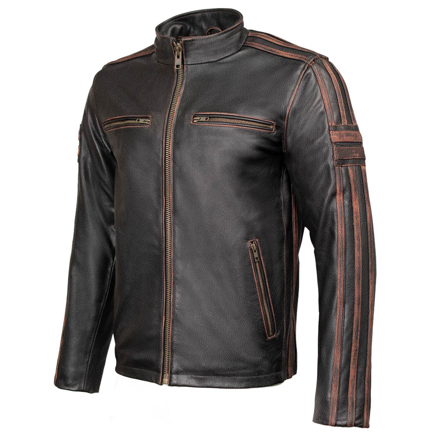Milwaukee Leather Men's Copperline Black Leather Moto Café Racer