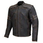 Milwaukee Leather Men's Matte Black Street CE Armored Motorcycle Vented Jacket - Reflective - LKM17012