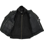 Milwaukee Leather Men's Futile CE Armored Leather Motorcycle Jacket w/ Hoodie Liner, Reflective Skull - LKM17016