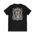 Arizona Bike Week Sugar Skull Black V-neck Women's T-Shirt GMX