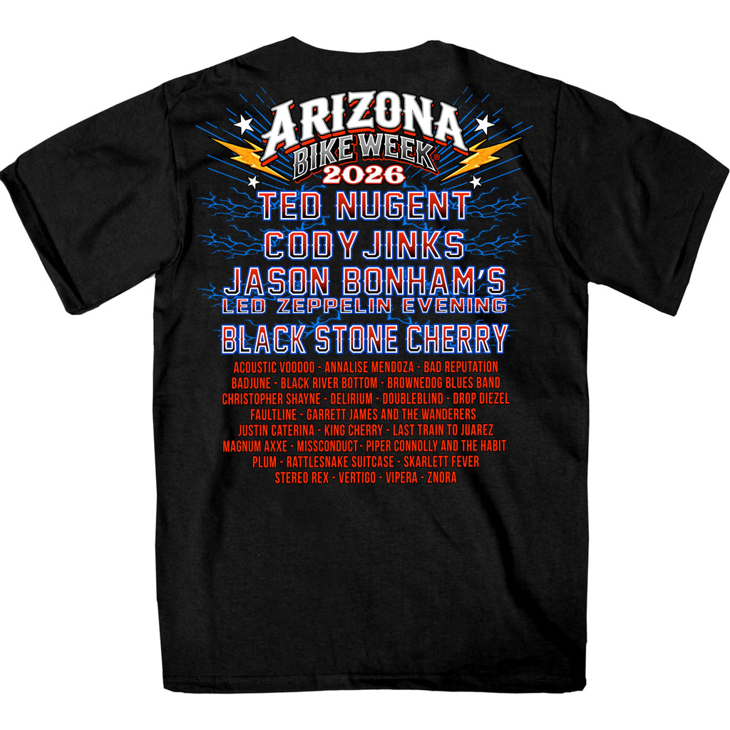 2026 Arizona Bike Week Concert Shirt SS Mens Black T-Shirt  AZM1440