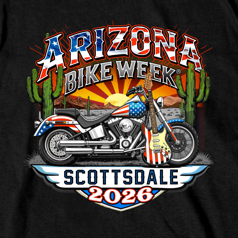 2026 Arizona Bike Week Concert Shirt SS Mens Black T-Shirt  AZM1440