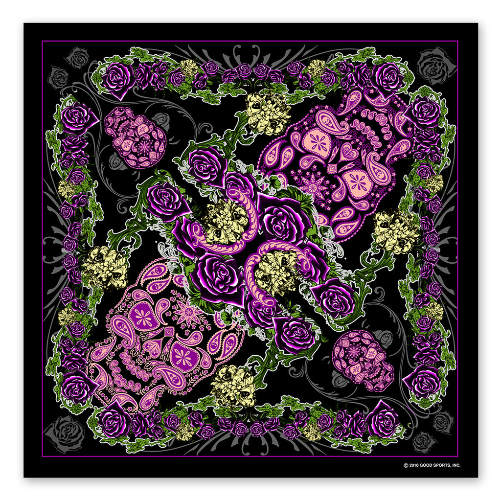 Hot Leathers BAB1048 Paisley Skull Bandana