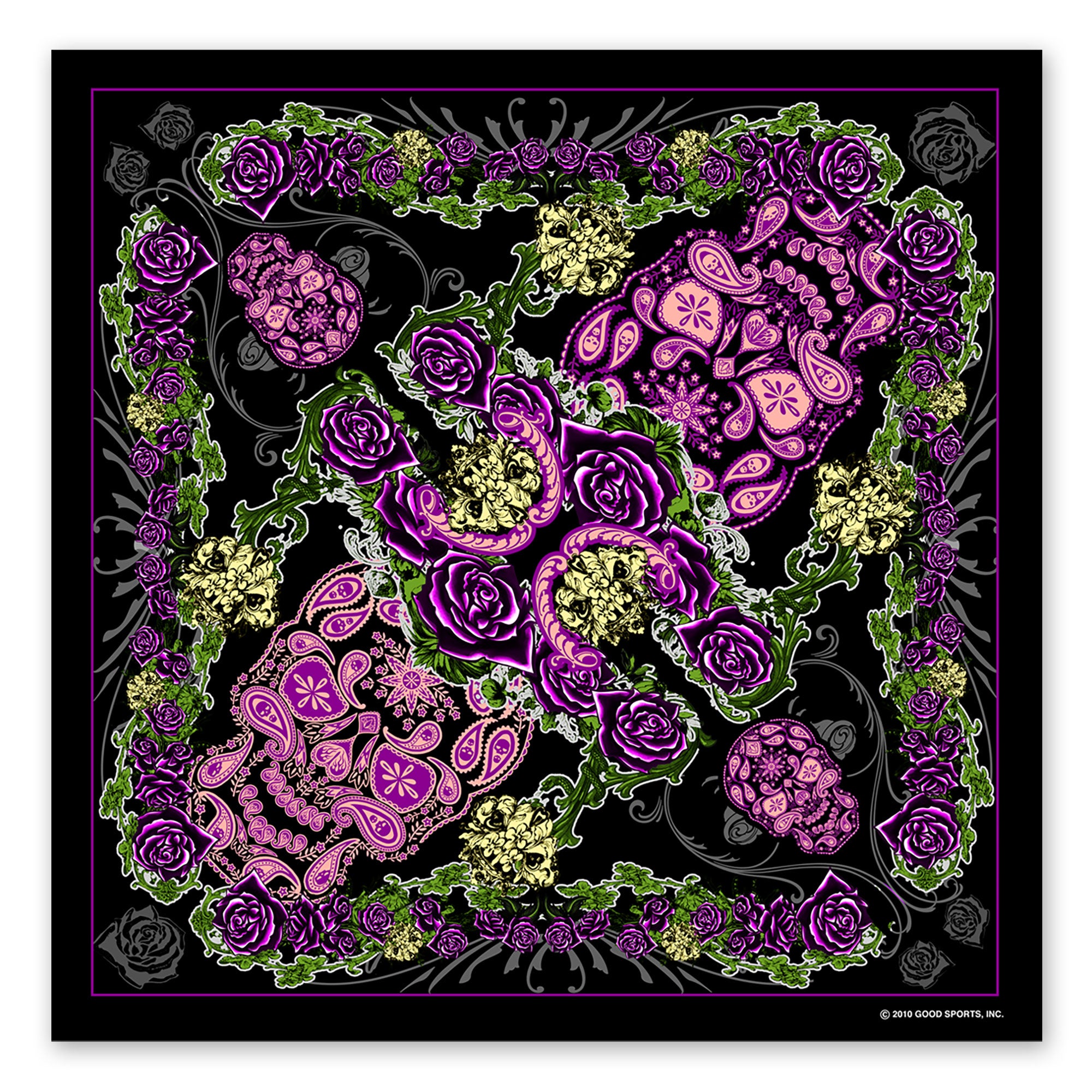 Hot Leathers BAB1048 Paisley Skull Bandana