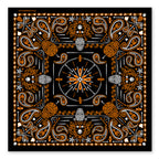 Hot Leathers BAB1069 Orange Paisley Skulls Bandana