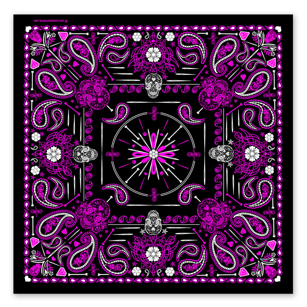 Hot Leathers BAB1071 Ladies Pink Paisley Skulls Bandana