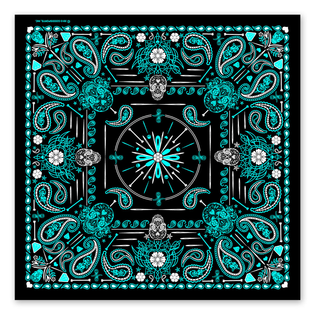 Hot Leathers BAB1072 Ladies Blue Paisley Skulls Bandana