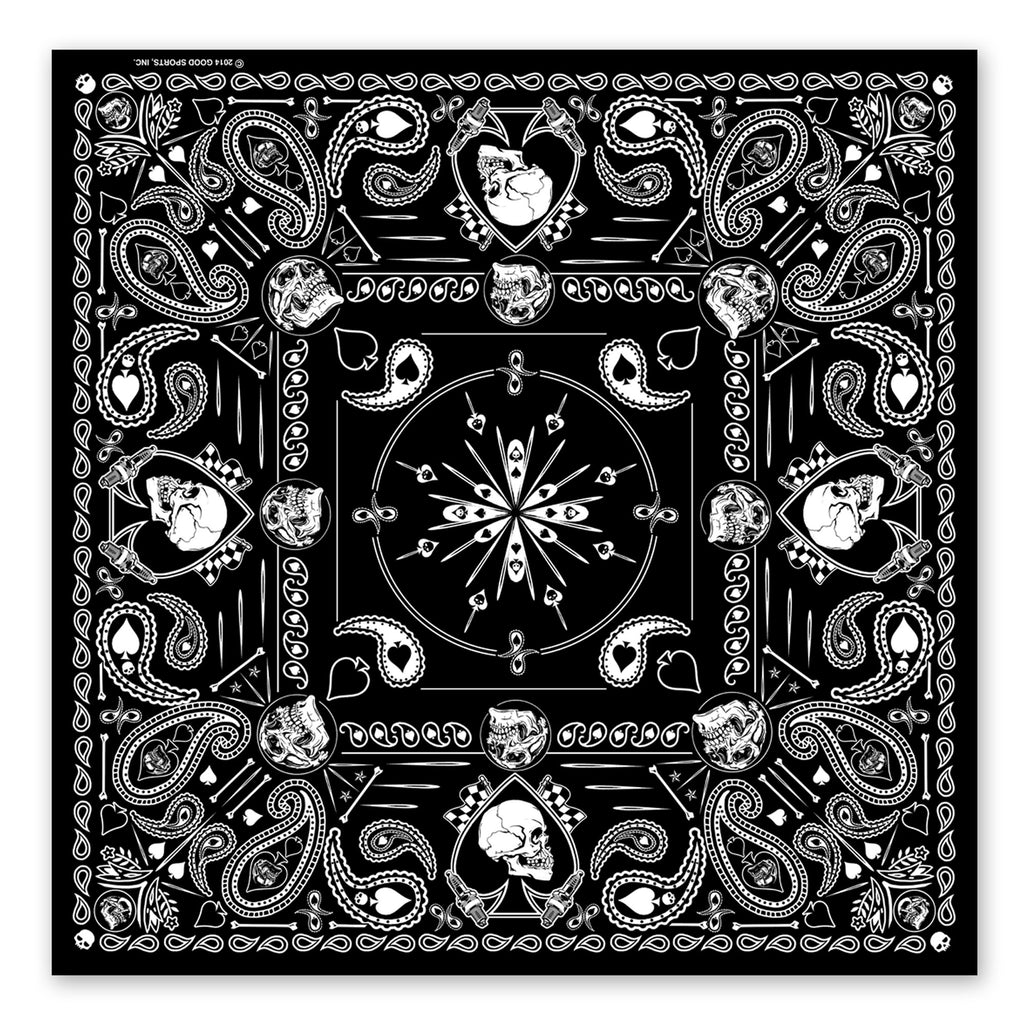 Hot Leathers BAB1075 Spade Skull Paisley Bandana