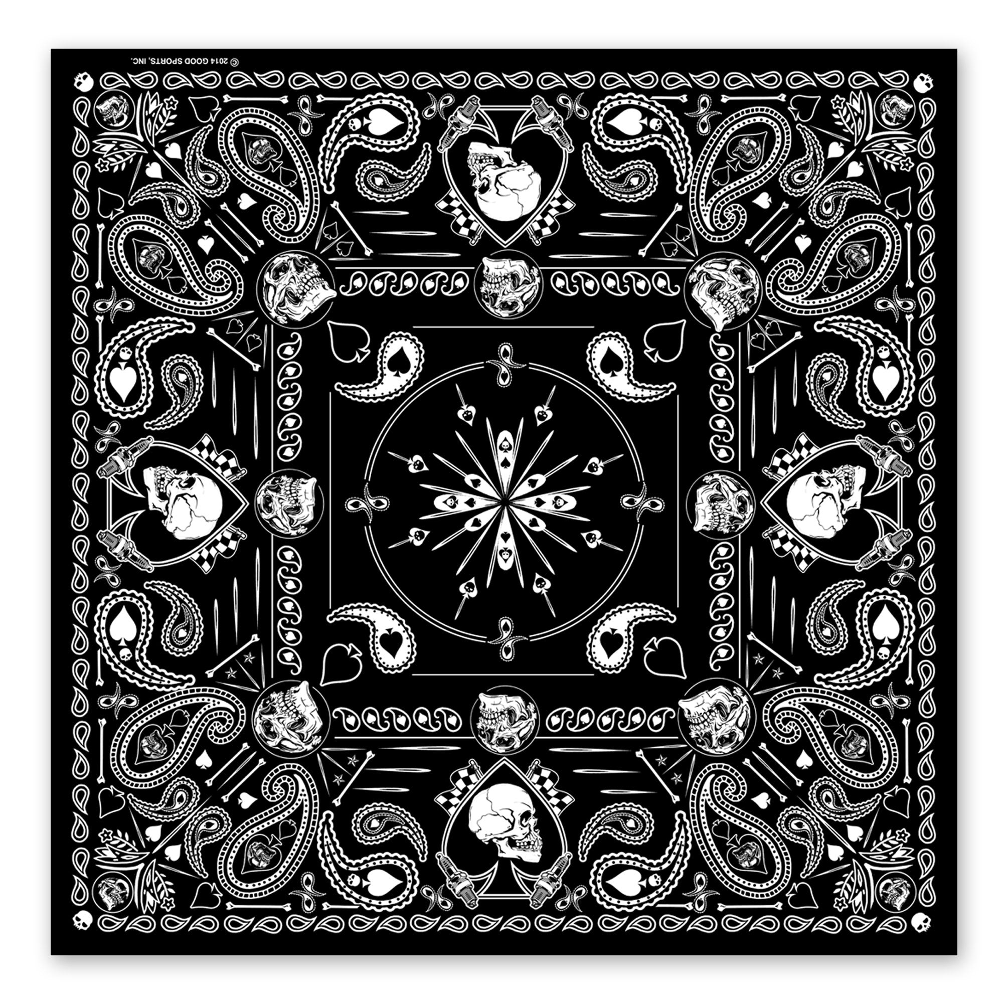 Hot Leathers BAB1075 Spade Skull Paisley Bandana