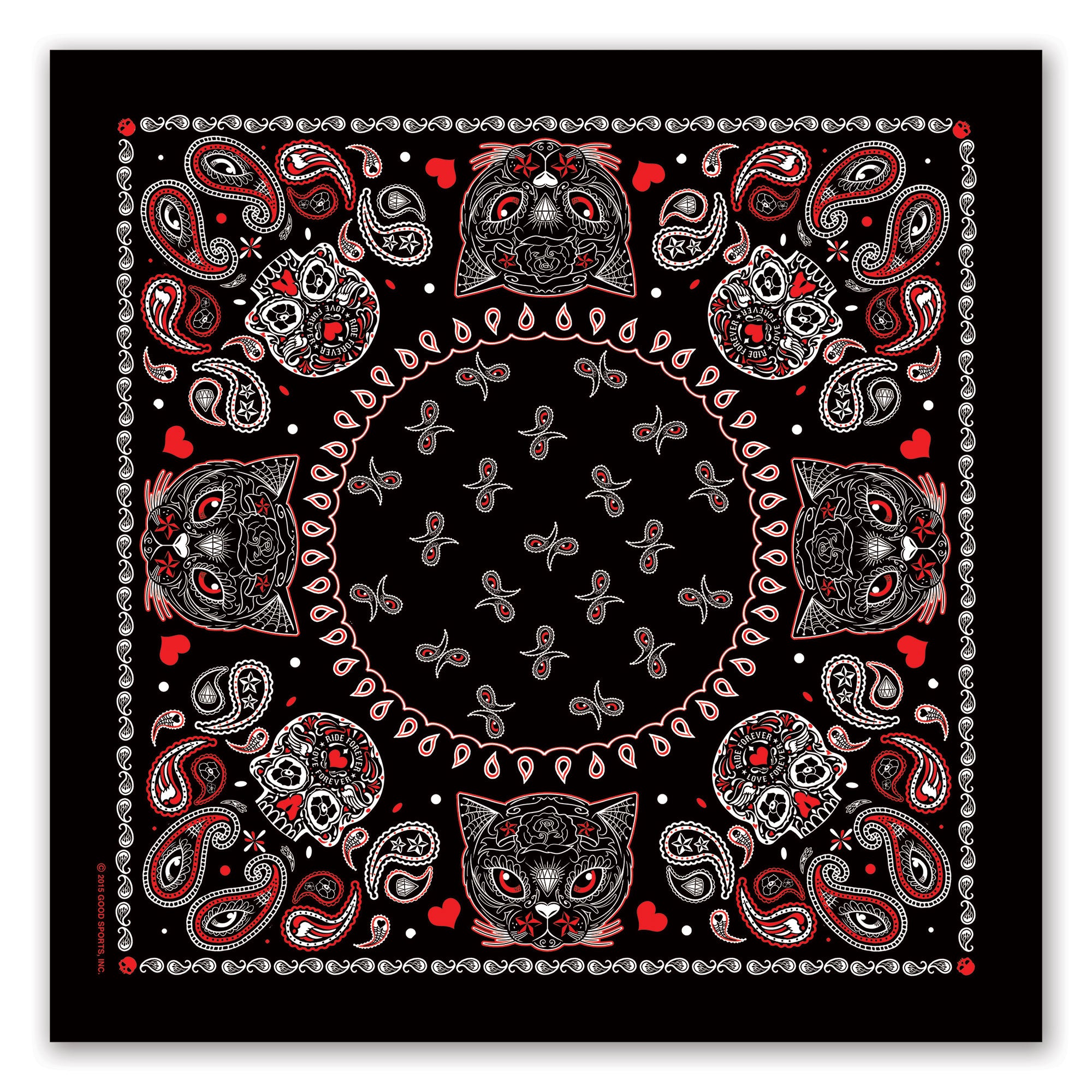 Hot Leathers BAB1076 Sugar Cat Poco Loco Bandana