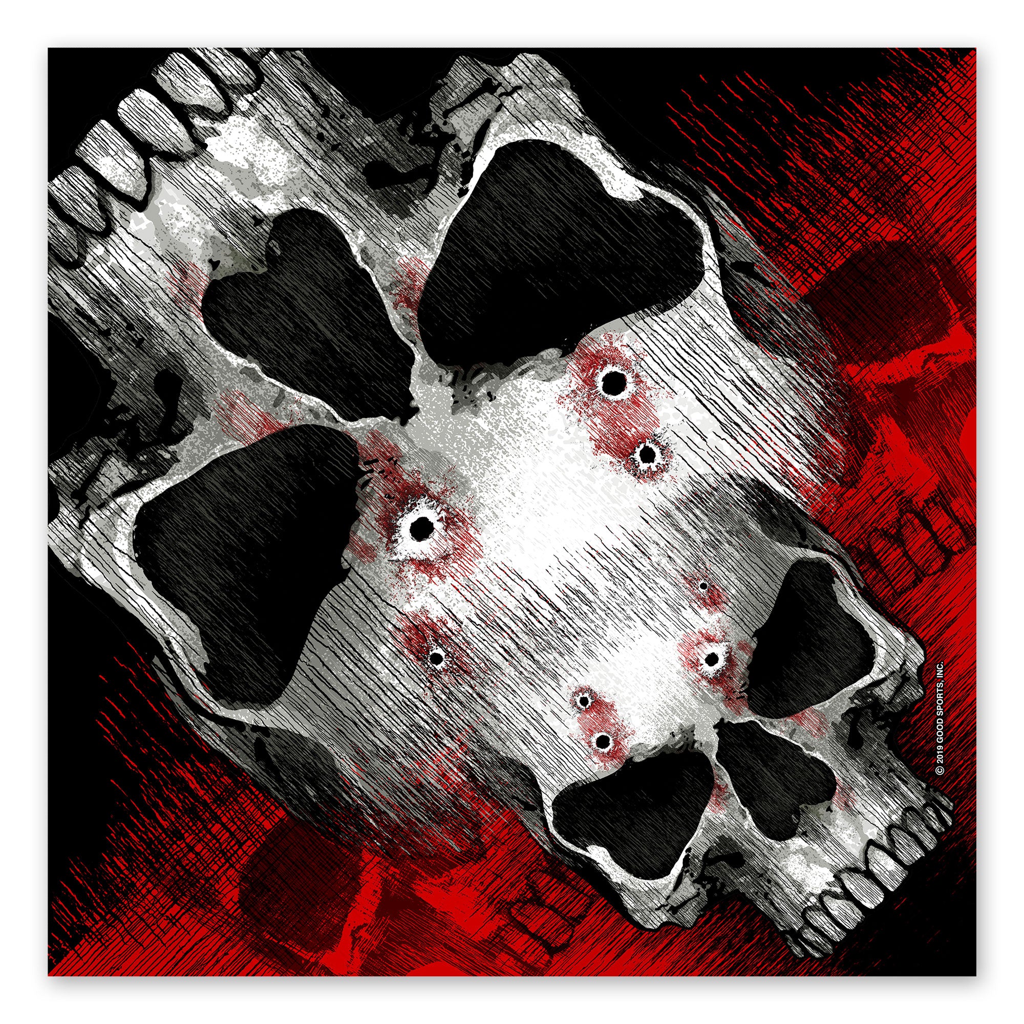 Hot Leathers Jumbo Skull Bullet Holes 21" x 21" Bandana BAB1087