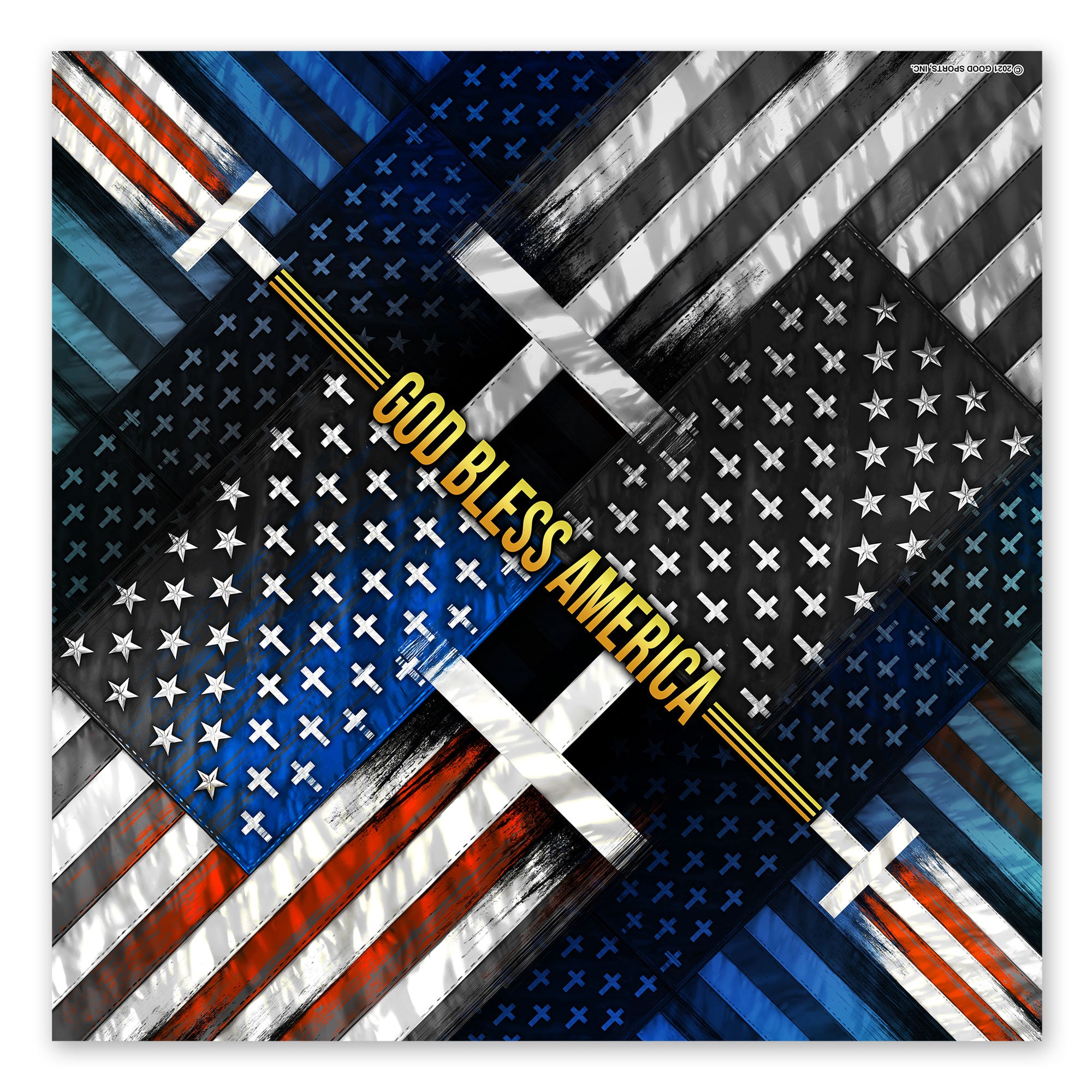 Hot Leathers Flag Cross Bandana BAB1096