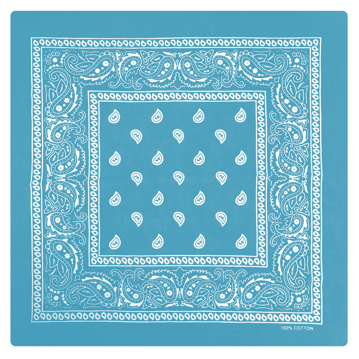 Hot Leathers BAP1012 Classic Turquoise Paisley Bandana