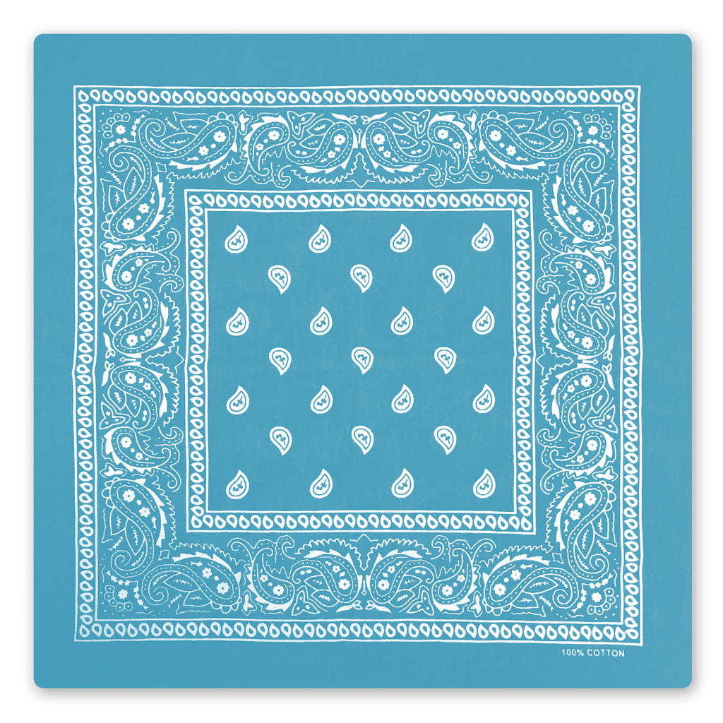 Hot Leathers BAP1012 Classic Turquoise Paisley Bandana