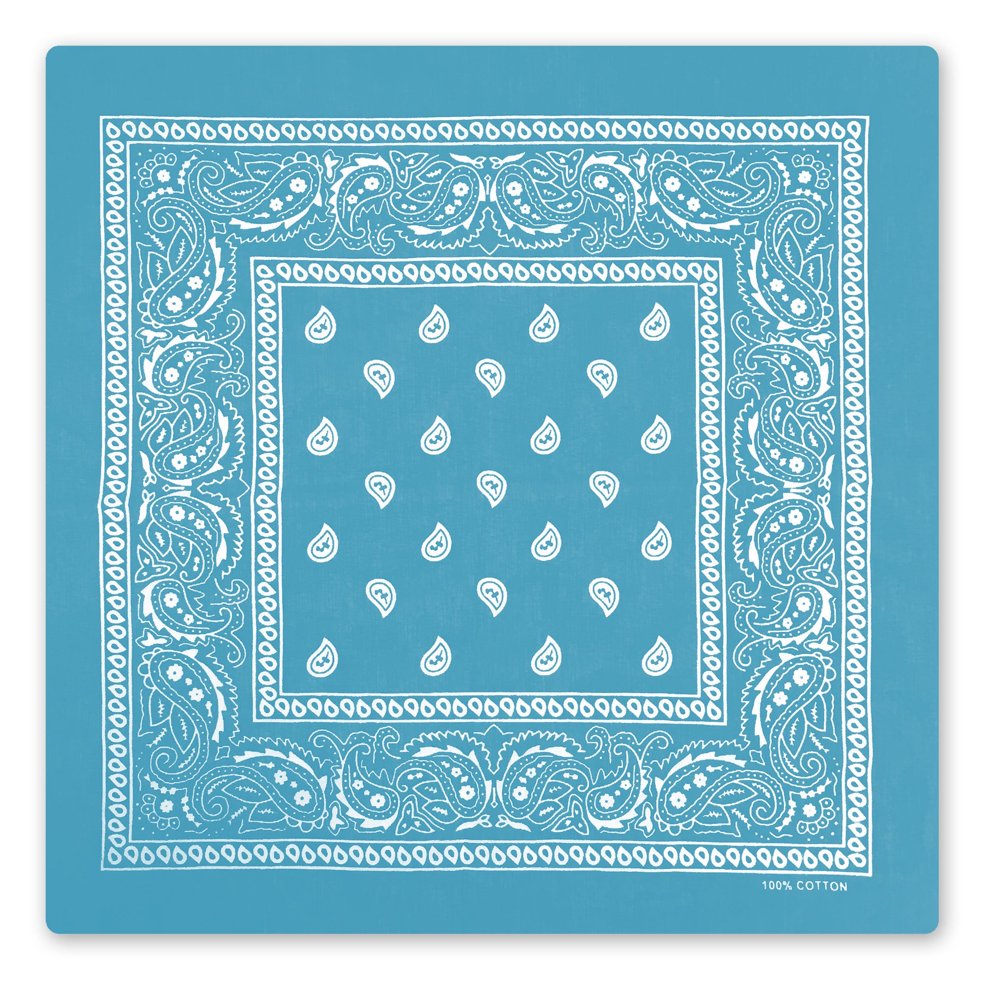 Hot Leathers BAP1012 Classic Turquoise Paisley Bandana