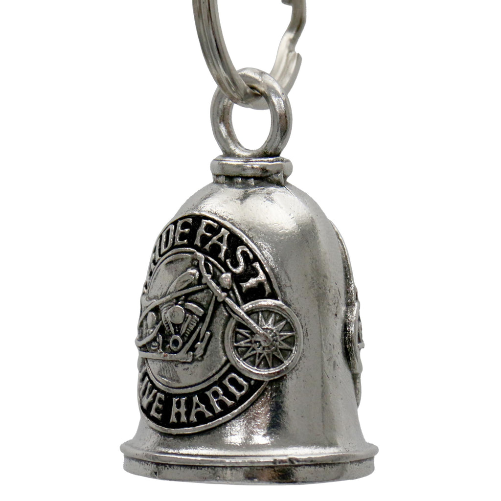 Hot Leathers Ride Fast Live Hard Motorcycle Bell - Silver - 1"X1.5" - BED2076