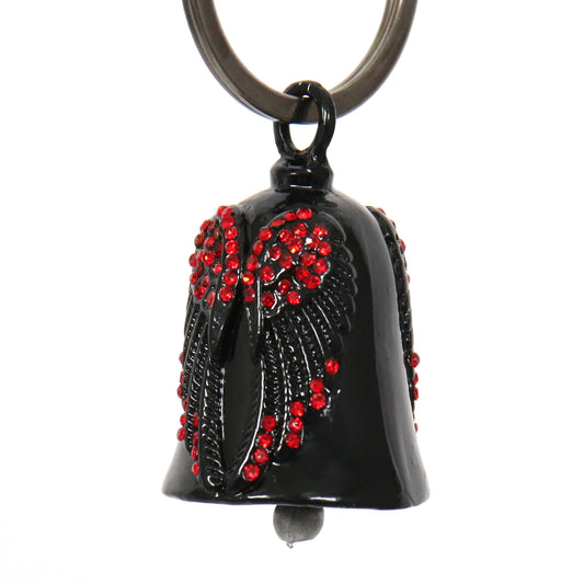 Hot Leathers Angel Wings Red Stones Bell BEM1005