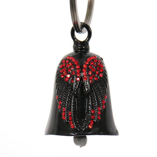 Hot Leathers Angel Wings Red Stones Bell BEM1005