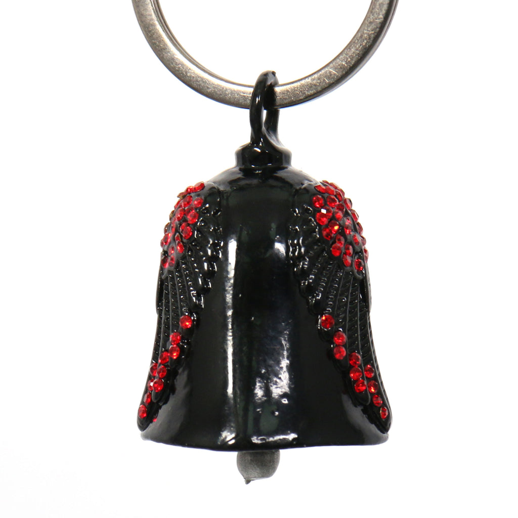 Hot Leathers Angel Wings Red Stones Bell BEM1005