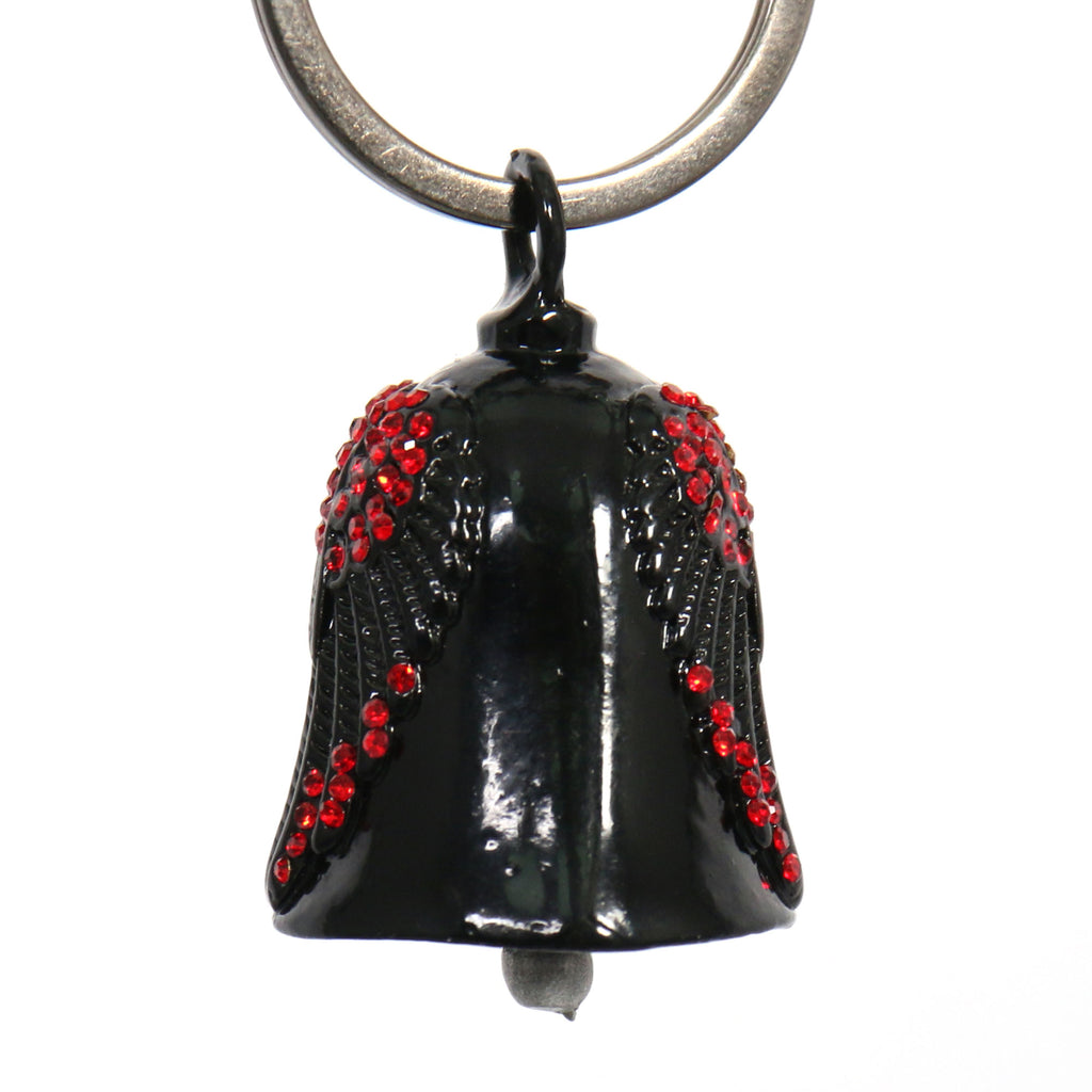 Hot Leathers Angel Wings Red Stones Bell BEM1005