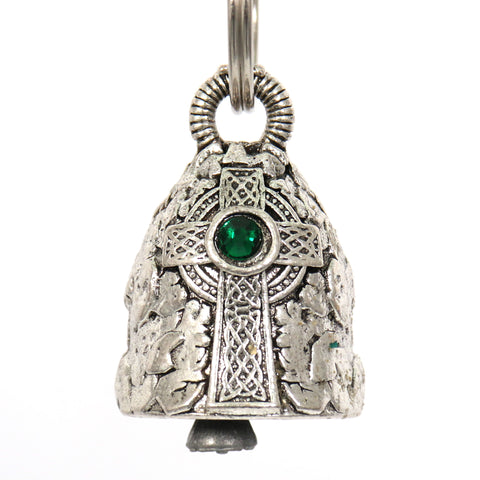 Hot Leathers Celtic Cross Green Stone Bell BEM1008