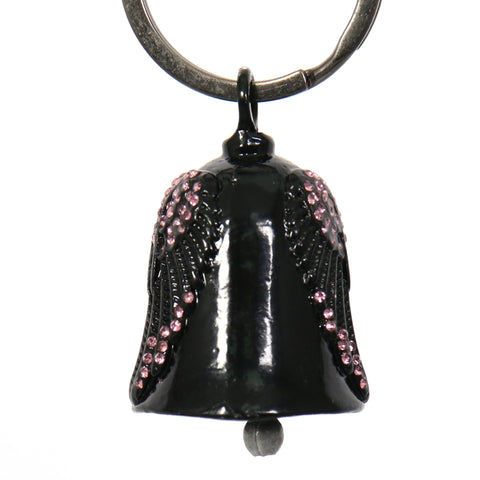 Hot Leathers Angel Wings Pink Stones Bell BEM1028