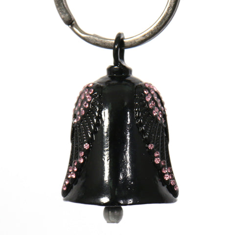 Hot Leathers Angel Wings Pink Stones Bell BEM1028