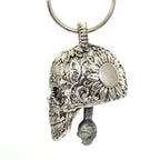 Hot Leathers Sugar Skull Motorcycle Bell - Silver - BEM1029