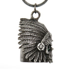 Hot Leathers Native Green Stones Motorcycle Bell - Silver - BEM1040