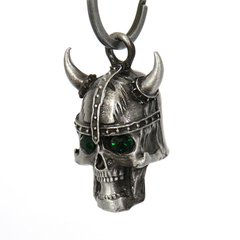 Hot Leathers Viking Skull Green Stones Bell BEM1049