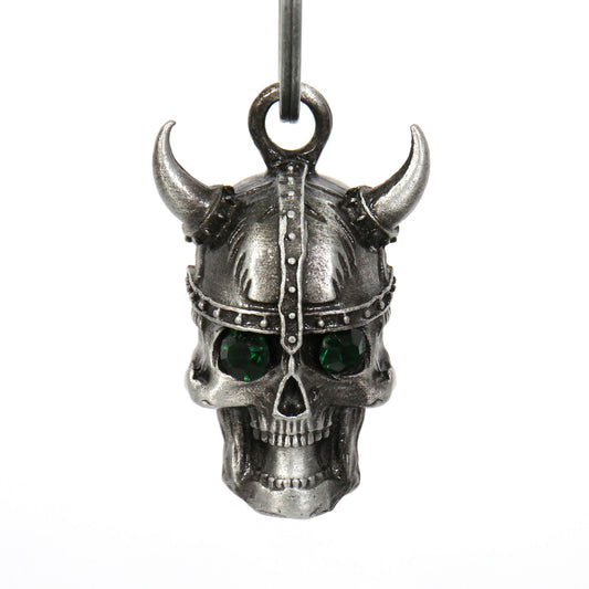 Hot Leathers Viking Skull Green Stones Bell BEM1049