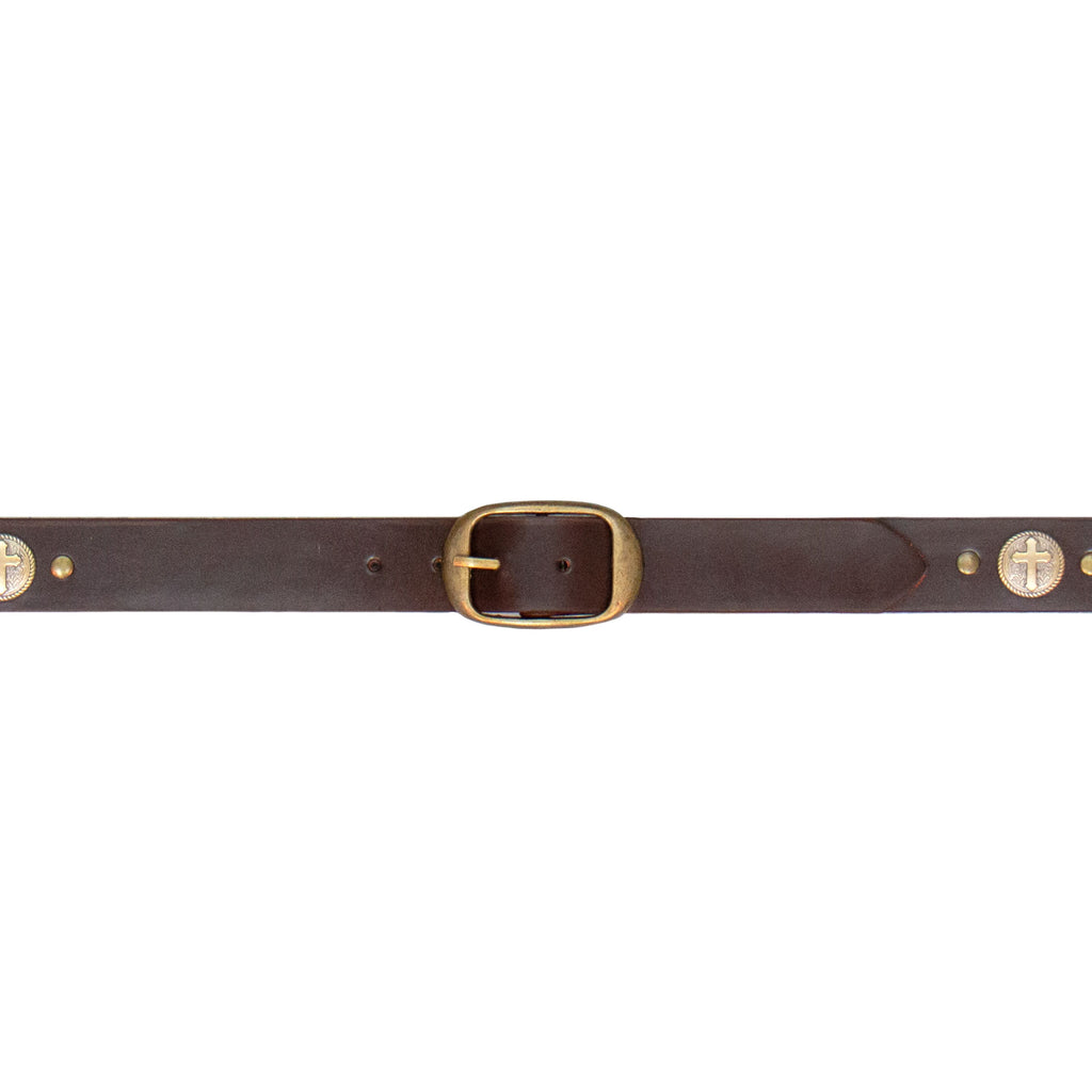 Hot Leathers BLA1134 Cross Medallion Brown Belt