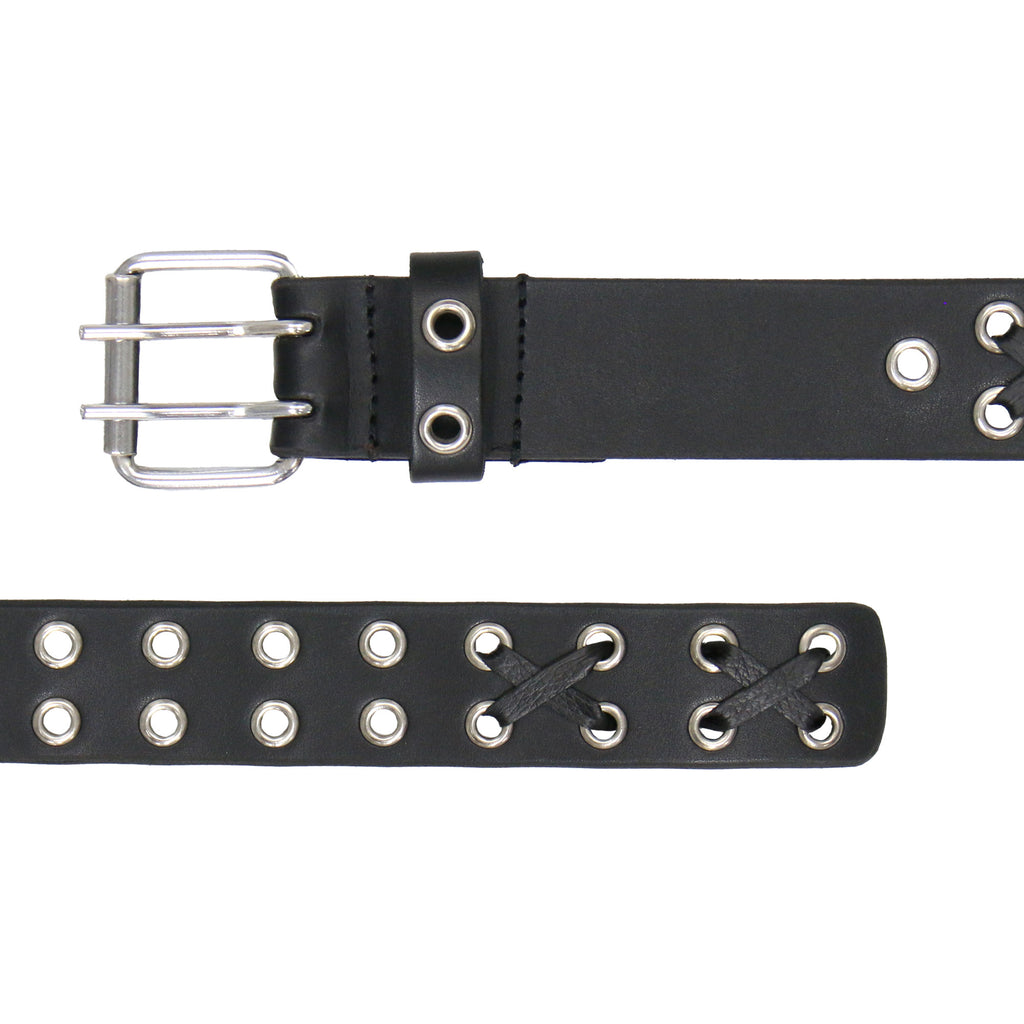 Hot Leathers BLA1145 Leather Belt with Grommets and leather Lacing in X Pattern