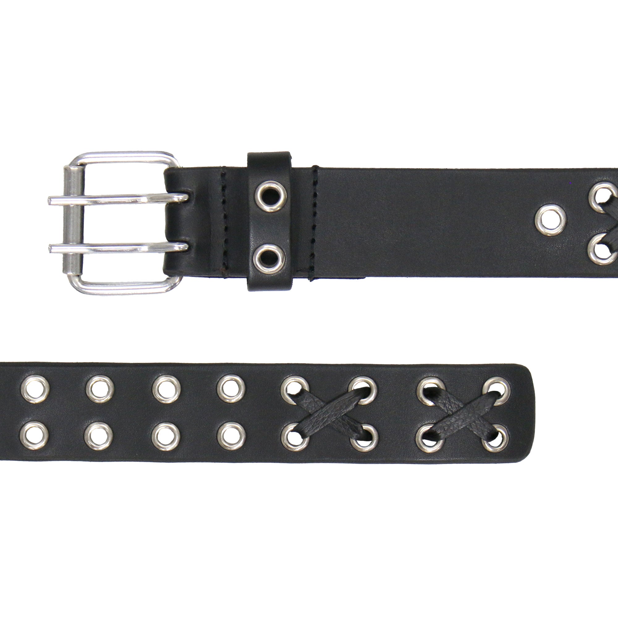 Hot Leathers BLA1145 Leather Belt with Grommets and leather Lacing in X Pattern