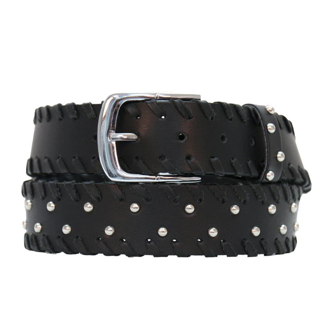 Hot Leathers BLA1146 Leather Belt with Side Lacing and Studs