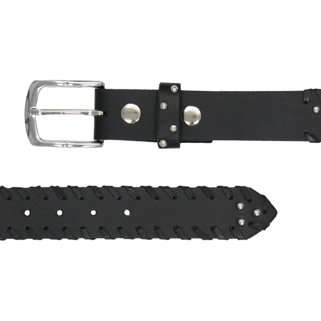 Hot Leathers BLA1146 Leather Belt with Side Lacing and Studs