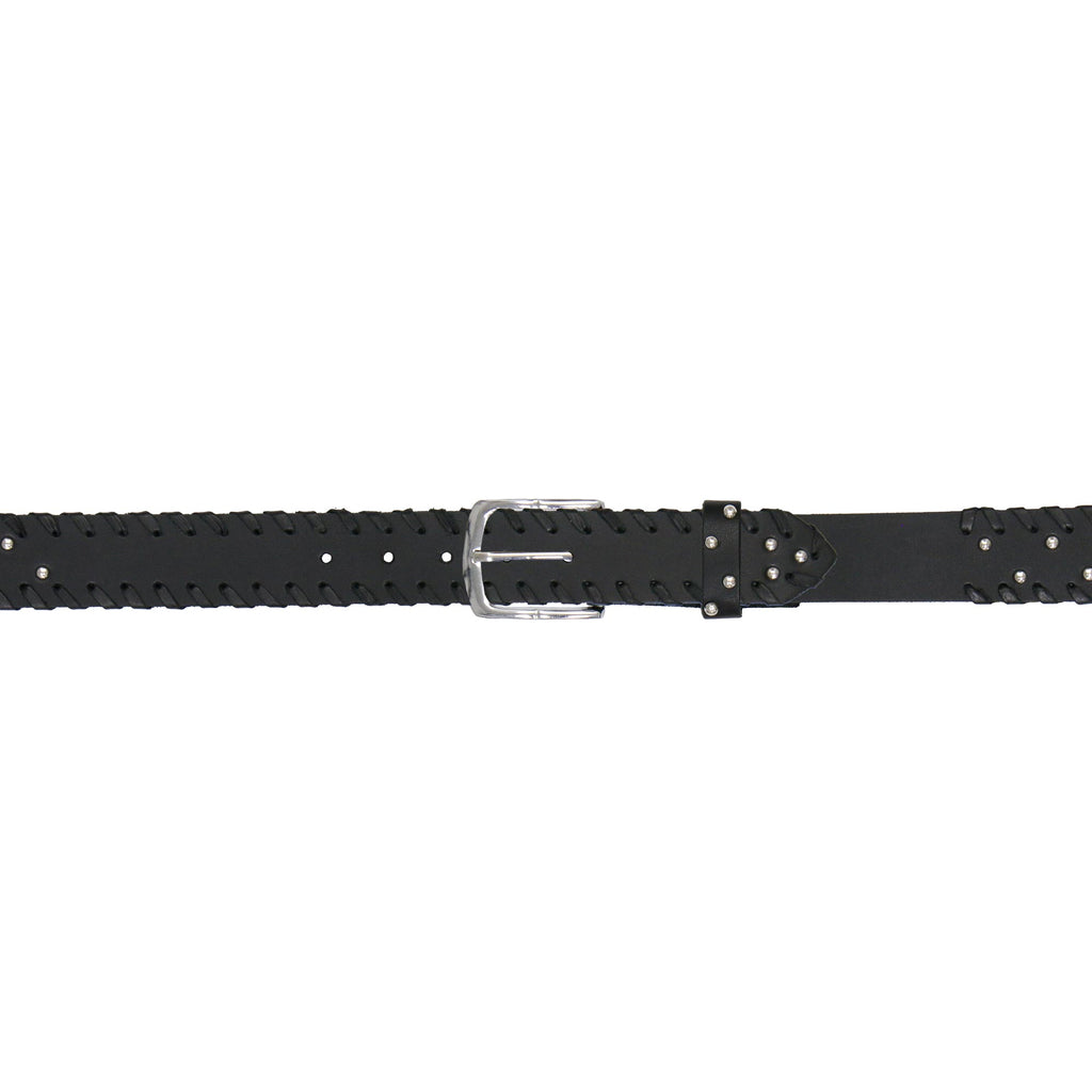 Hot Leathers BLA1146 Leather Belt with Side Lacing and Studs