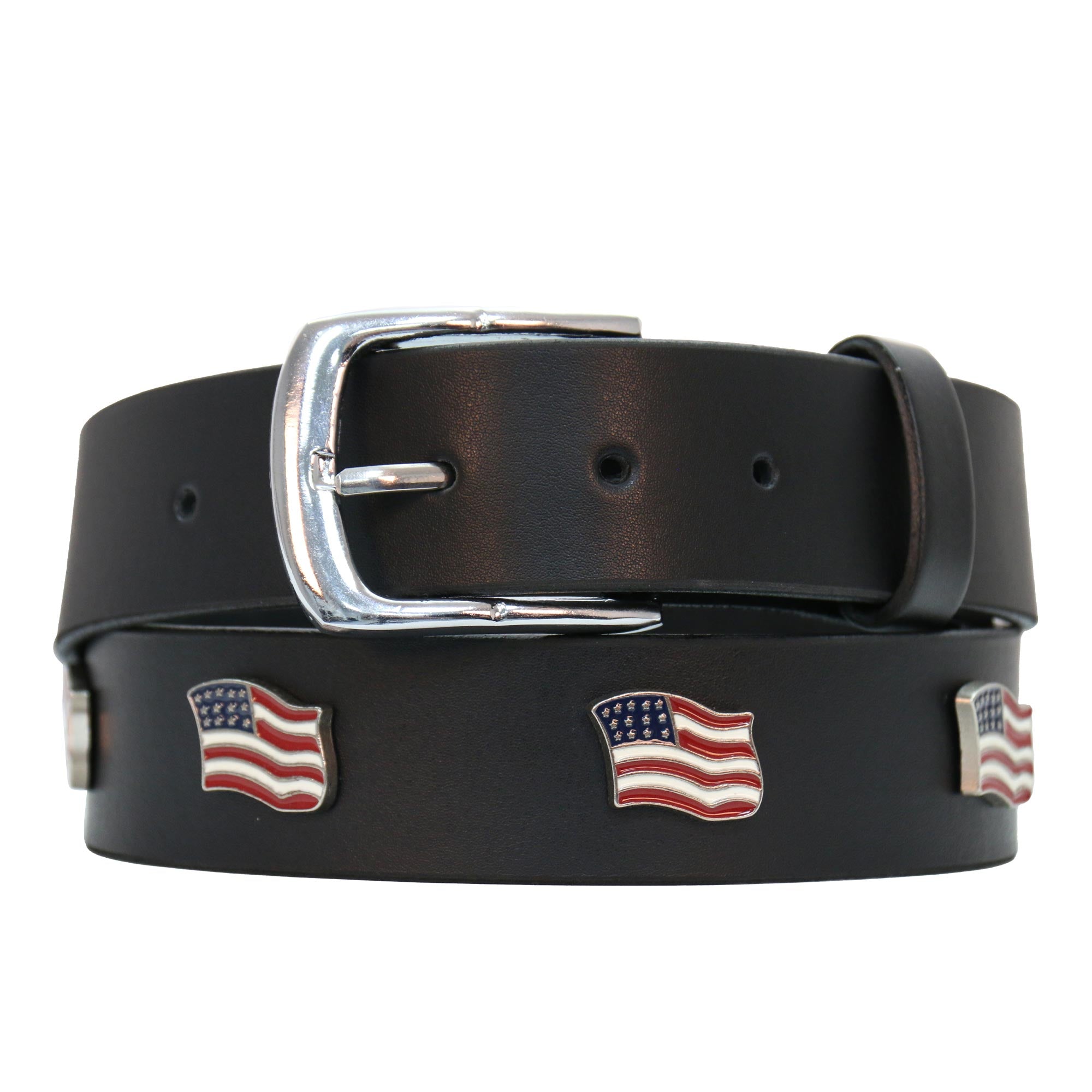 Hot Leathers BLA1148 Leather Belt with Flag Mediallions