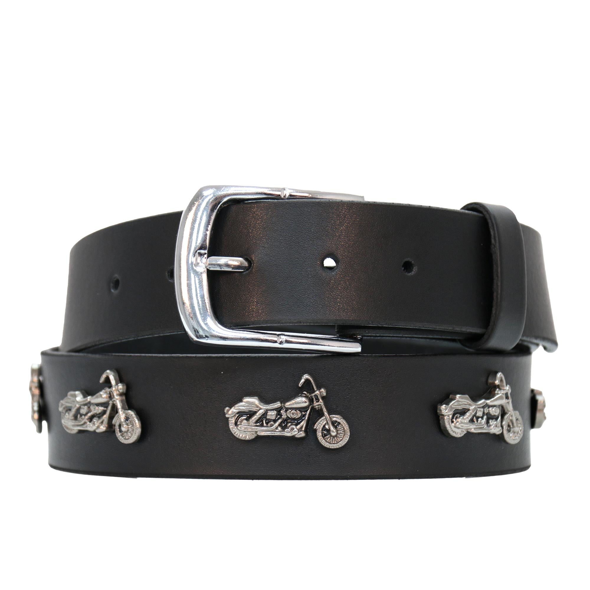 Hot Leathers BLA1151 Leather Belt with Motorcycle Medallions