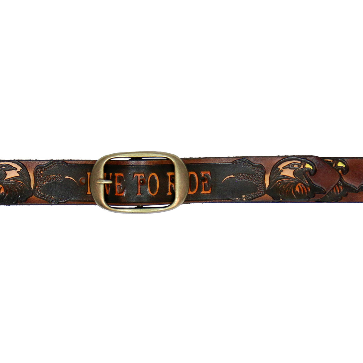 Hot Leathers Live To Ride Embossed Brown Leather Belt BLE1005