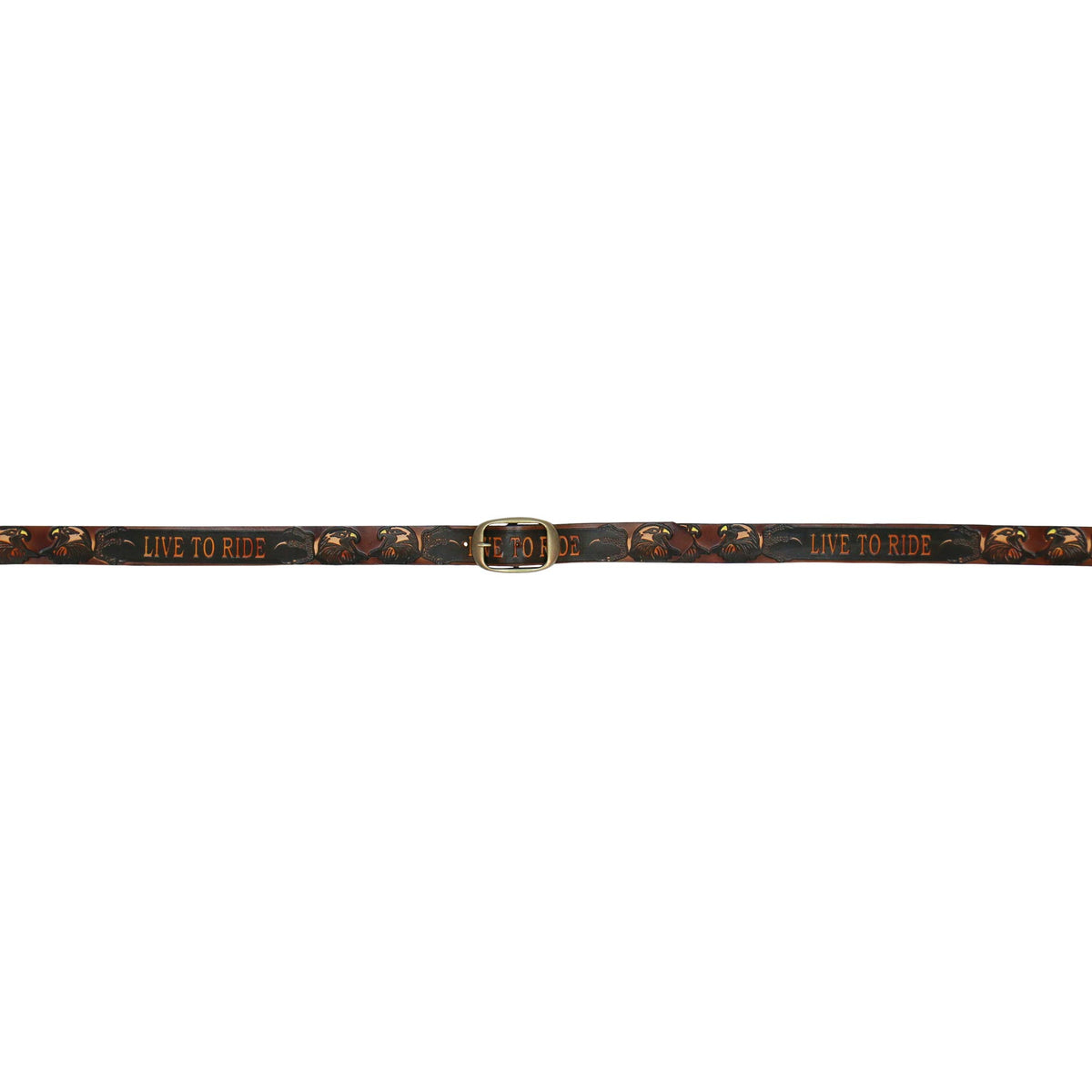 Hot Leathers Live To Ride Embossed Brown Leather Belt BLE1005