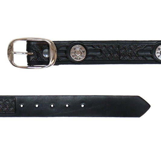 Hot Leathers 44 Mag Studded Black Leather Belt BLE1007