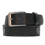 Hot Leathers BLE1040 Embossed Belt with Western Star Medallions