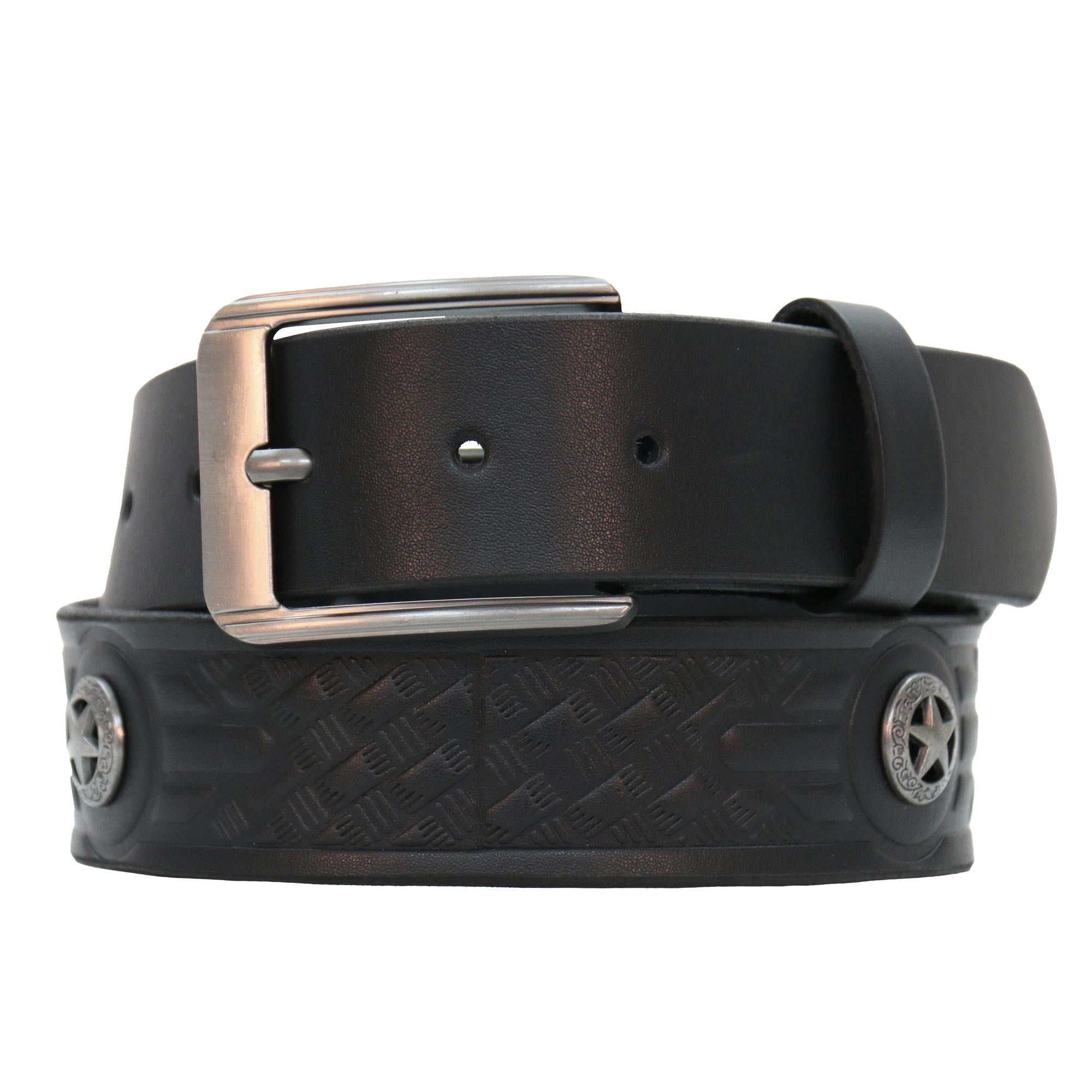 Hot Leathers BLE1040 Embossed Belt with Western Star Medallions