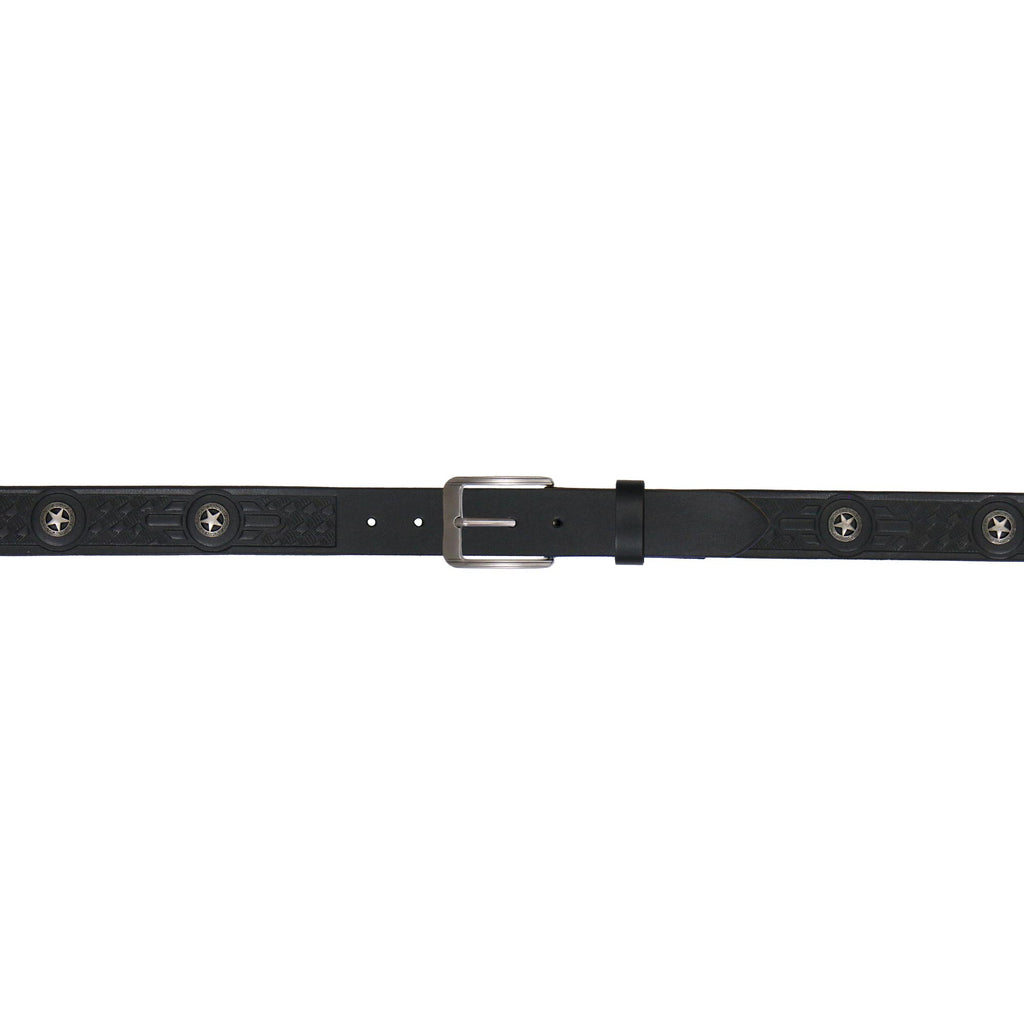 Hot Leathers BLE1040 Embossed Belt with Western Star Medallions