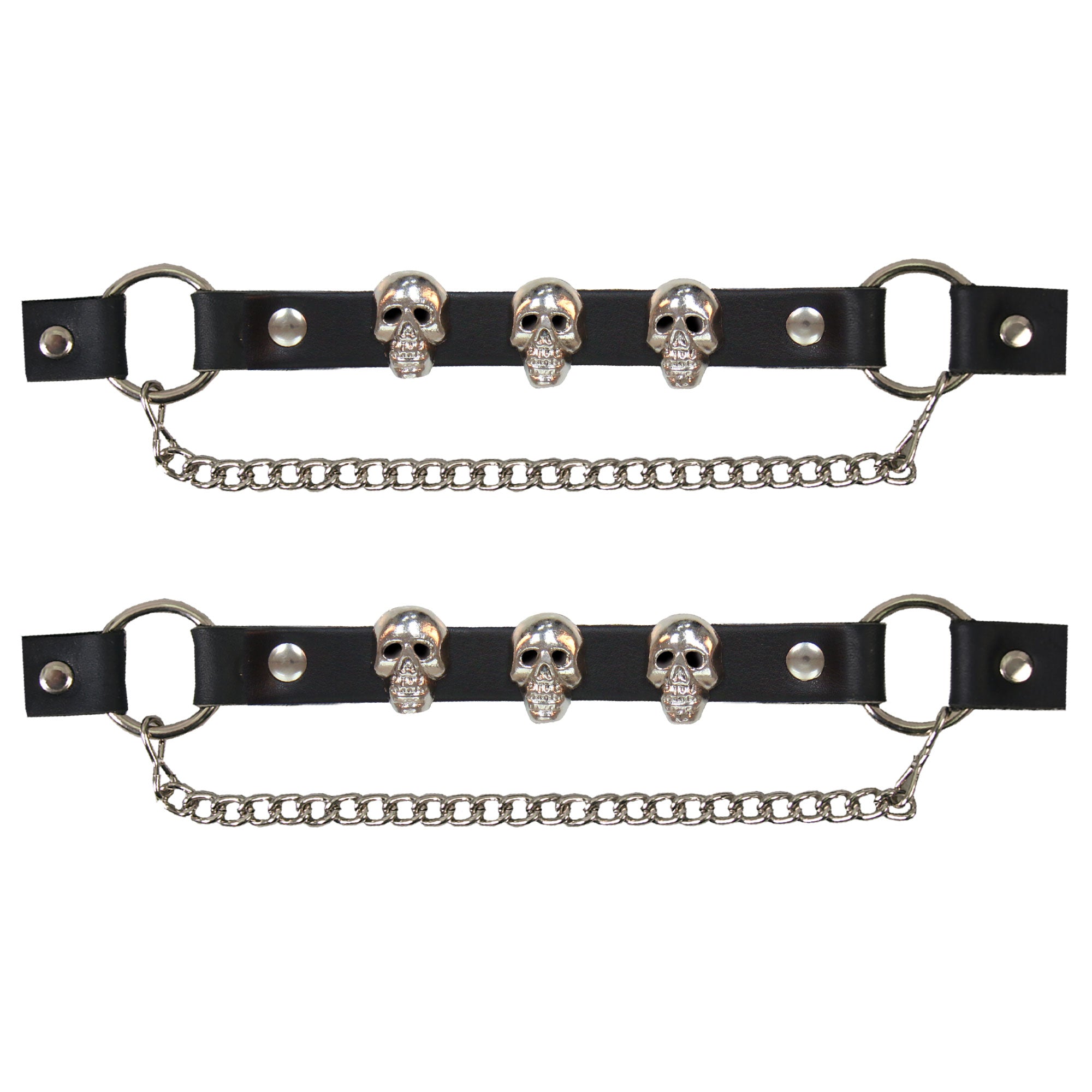 Hot Leathers Boot Chains Set BNL1004 with skulls
