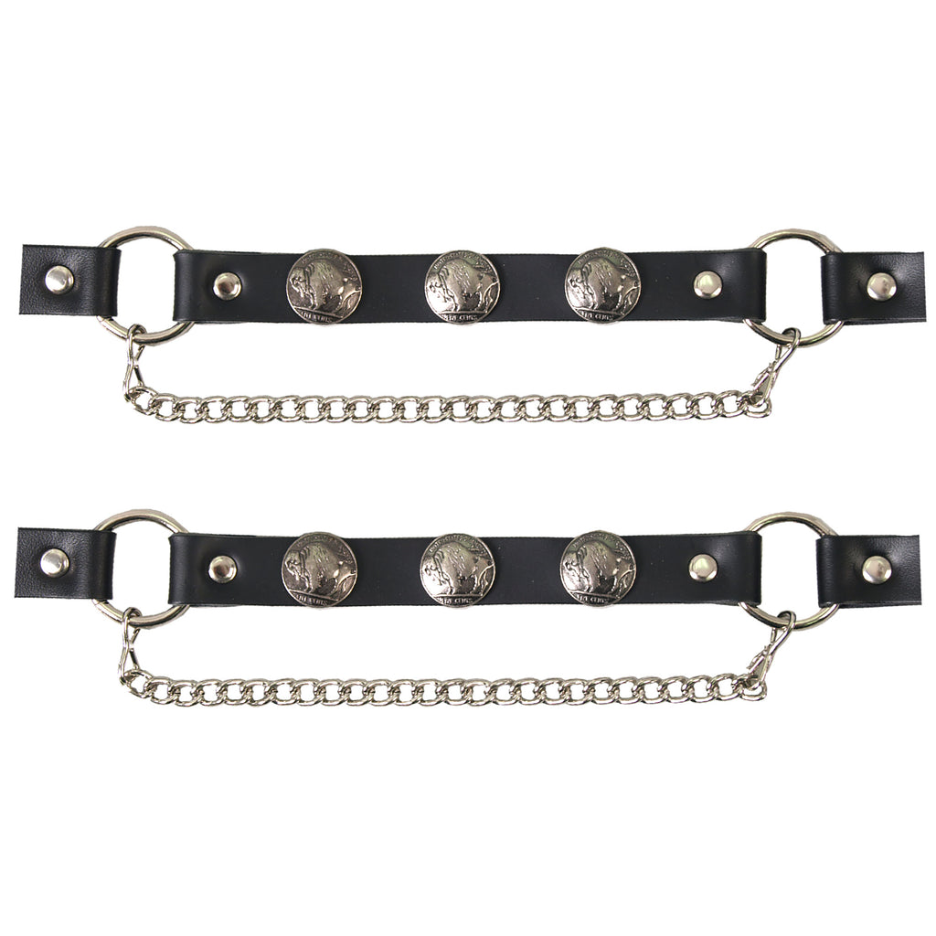 Hot Leathers Boot Chains Set BNL1006 Buffalo Nickle