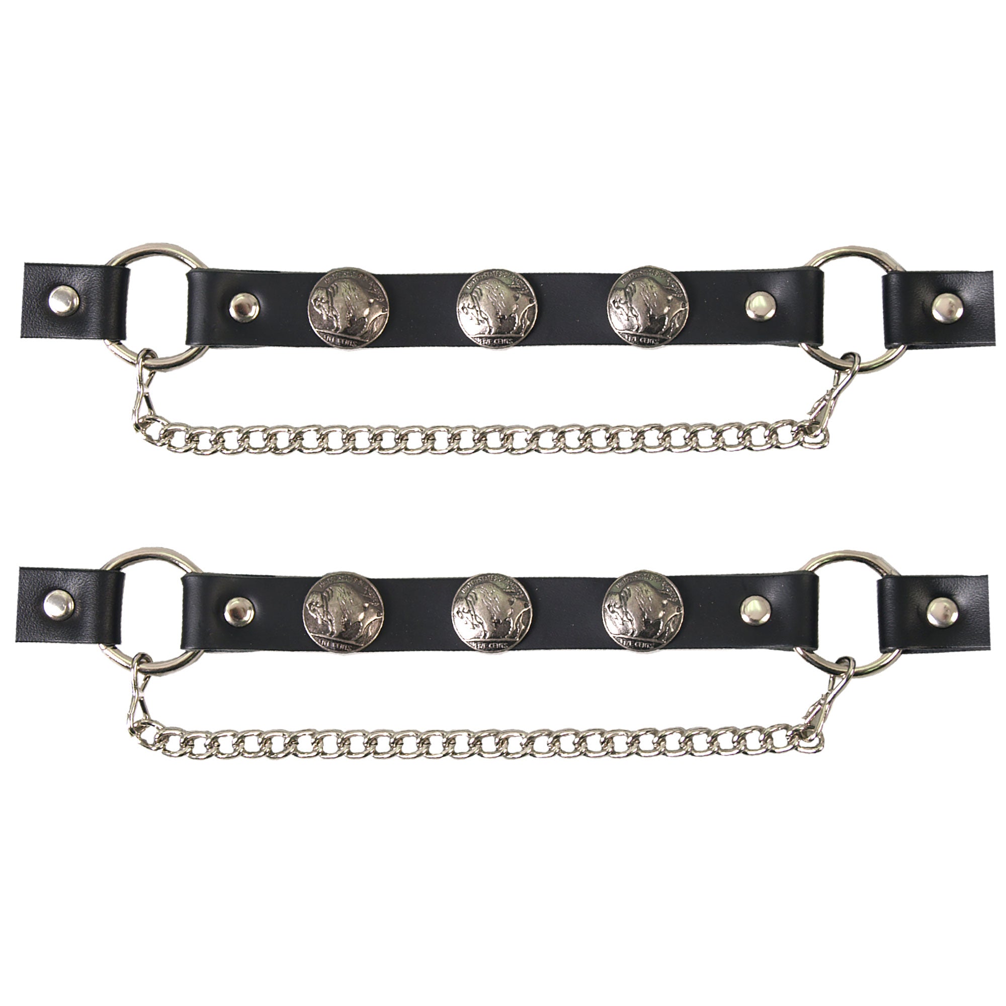 Hot Leathers Boot Chains Set BNL1006 Buffalo Nickle
